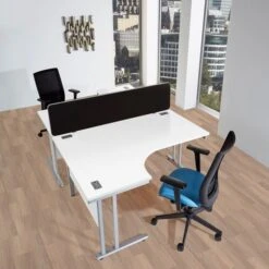 Commerce II Deluxe White Ergonomic Office Desks -Cheap Office Desks Store 104066