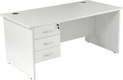 Karbon K2 Rectangular Panel End Office Desks With Single Fixed Pedestal -Cheap Office Desks Store 104210