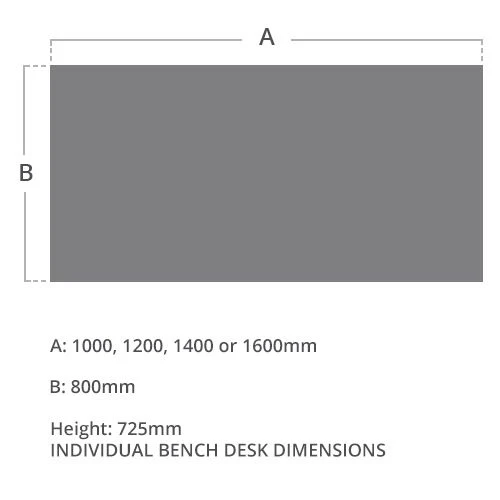 Presence Rectangular Double Bench Desks 4 Presence Rectangular Double Bench Desks - Image 2