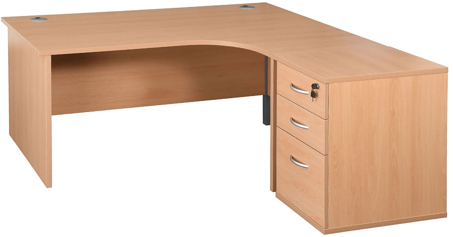 Karbon K2 Ergonomic Panel End Office Desks With 600D Desk End Pedestal 4 Karbon K2 Ergonomic Panel End Office Desks With 600D Desk End Pedestal - Image 2