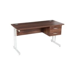 Karbon K3 Compact Rectangular Deluxe Cantilever Desk With Single Fixed Pedestal -Cheap Office Desks Store 106606