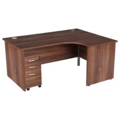 Karbon K2 Ergonomic Panel End Office Desks With Narrow Under Desk Pedestal -Cheap Office Desks Store 106989