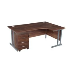 Karbon K3 Ergonomic Deluxe Cantilever Desk With Low Mobile Pedestal -Cheap Office Desks Store 107286