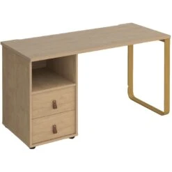 Ryto Home Office Desk With Fixed 2 Drawer Pedestal -Cheap Office Desks Store 108767