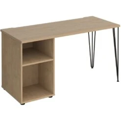 Flores Home Office Desk With Fixed Open Pedestal -Cheap Office Desks Store 108833