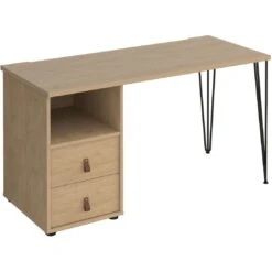 Flores Home Office Desk With Fixed 2 Drawer Pedestal -Cheap Office Desks Store 108846