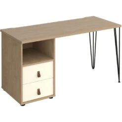 Flores Home Office Desk With Fixed 2 Drawer Pedestal -Cheap Office Desks Store 108849