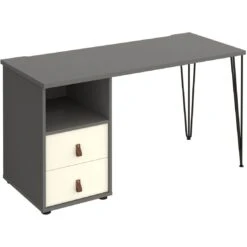 Flores Home Office Desk With Fixed 2 Drawer Pedestal -Cheap Office Desks Store 108851