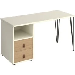 Flores Home Office Desk With Fixed 2 Drawer Pedestal -Cheap Office Desks Store 108852