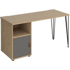 Flores Home Office Desk With Fixed Cupboard Pedestal -Cheap Office Desks Store 108857