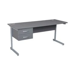 Karbon K3 Compact Rectangular Deluxe Cantilever Desk With Single Fixed Pedestal -Cheap Office Desks Store 108877