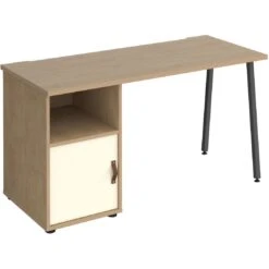 Solis Home Office Desk With Fixed Cupboard Pedestal -Cheap Office Desks Store 108950