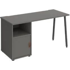 Solis Home Office Desk With Fixed Cupboard Pedestal -Cheap Office Desks Store 108953