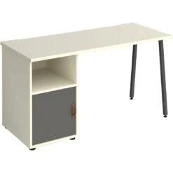 Solis Home Office Desk With Fixed Cupboard Pedestal -Cheap Office Desks Store 108956