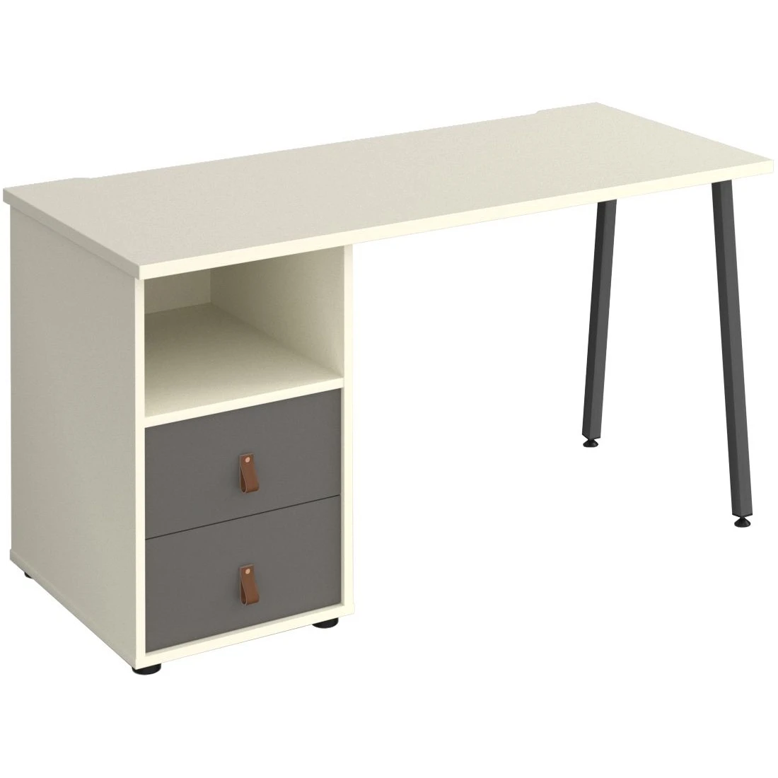 Solis Home Office Desk With Fixed 2 Drawer Pedestal 4 Solis Home Office Desk With Fixed 2 Drawer Pedestal - Image 2