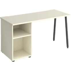 Solis Home Office Desk With Fixed Open Pedestal