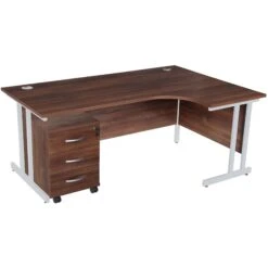 Karbon K3 Ergonomic Deluxe Cantilever Desk With Low Mobile Pedestal -Cheap Office Desks Store 108982