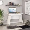 Taina White Trestle Home Office Desk -Cheap Office Desks Store 109380