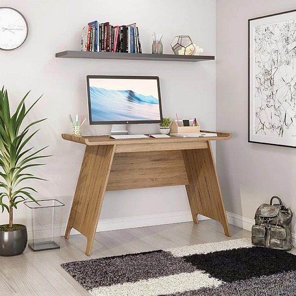 Taina Oak Trestle Home Office Desk 3 Taina Oak Trestle Home Office Desk