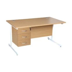 Karbon K1 Rectangular Cantilever Office Desks With Single Fixed Pedestal 31 Karbon K1 Rectangular Cantilever Office Desks With Single Fixed Pedestal -Cheap Office Desks Store 110896
