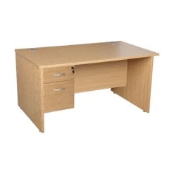 Karbon K2 Rectangular Panel End Office Desks With Single Fixed Pedestal -Cheap Office Desks Store 110967