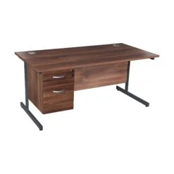 Karbon K1 Rectangular Cantilever Office Desks With Single Fixed Pedestal 40 Karbon K1 Rectangular Cantilever Office Desks With Single Fixed Pedestal -Cheap Office Desks Store 111083