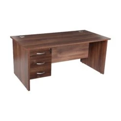 Karbon K2 Rectangular Panel End Office Desks With Single Fixed Pedestal -Cheap Office Desks Store 111103