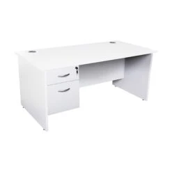 Karbon K2 Rectangular Panel End Office Desks With Single Fixed Pedestal -Cheap Office Desks Store 111299