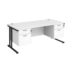 Stellar Rectangular Desks With Double Fixed Pedestal -Cheap Office Desks Store 114221