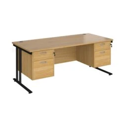Stellar Rectangular Desks With Double Fixed Pedestal -Cheap Office Desks Store 114224