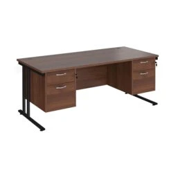 Stellar Rectangular Desks With Double Fixed Pedestal -Cheap Office Desks Store 114225