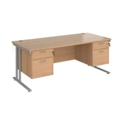Stellar Rectangular Desks With Double Fixed Pedestal -Cheap Office Desks Store 114226