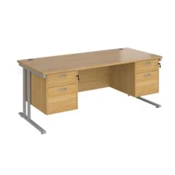 Stellar Rectangular Desks With Double Fixed Pedestal -Cheap Office Desks Store 114228