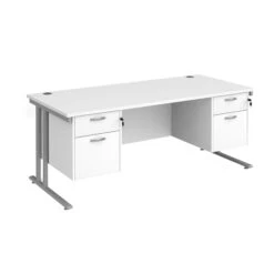Stellar Rectangular Desks With Double Fixed Pedestal -Cheap Office Desks Store 114229