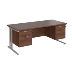 Stellar Rectangular Desks With Double Fixed Pedestal -Cheap Office Desks Store 114230