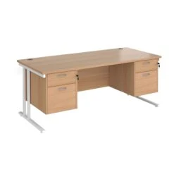 Stellar Rectangular Desks With Double Fixed Pedestal -Cheap Office Desks Store 114231