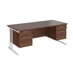 Stellar Rectangular Desks With Double Fixed Pedestal -Cheap Office Desks Store 114235