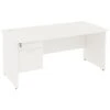 NEXT DAY Vogue White Rectangular Panel End Desks With Single Fixed Pedestal -Cheap Office Desks Store 116418