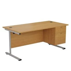 NEXT DAY Commerce II Rectangular Desks With Single Fixed Pedestal -Cheap Office Desks Store 116427