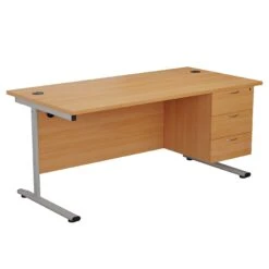 NEXT DAY Commerce II Rectangular Desks With Single Fixed Pedestal -Cheap Office Desks Store 116429