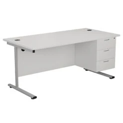 NEXT DAY Commerce II Rectangular Desks With Single Fixed Pedestal -Cheap Office Desks Store 116432